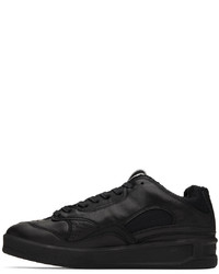 schwarze Leder niedrige Sneakers von Jil Sander