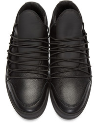 schwarze Leder niedrige Sneakers von Filling Pieces