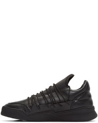 schwarze Leder niedrige Sneakers von Filling Pieces