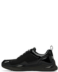 schwarze Leder niedrige Sneakers von VERSACE JEANS COUTURE