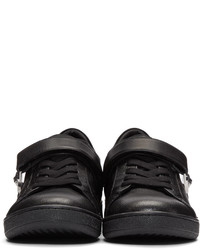 schwarze Leder niedrige Sneakers von Versus