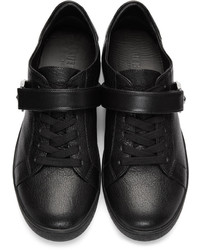 schwarze Leder niedrige Sneakers von Versus