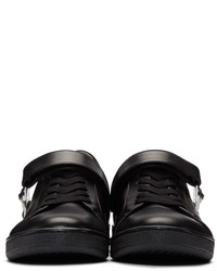 schwarze Leder niedrige Sneakers von Versus