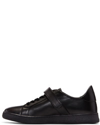 schwarze Leder niedrige Sneakers von Versus