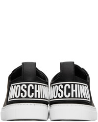 schwarze Leder niedrige Sneakers von Moschino