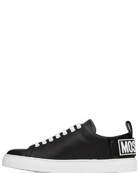 schwarze Leder niedrige Sneakers von Moschino