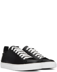 schwarze Leder niedrige Sneakers von Moschino