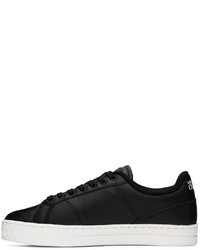 schwarze Leder niedrige Sneakers von VERSACE JEANS COUTURE