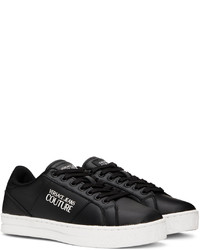 schwarze Leder niedrige Sneakers von VERSACE JEANS COUTURE