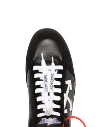 schwarze Leder niedrige Sneakers von Off-White