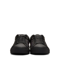 schwarze Leder niedrige Sneakers von Hugo