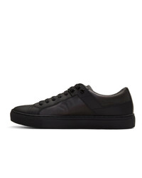 schwarze Leder niedrige Sneakers von Hugo