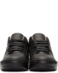 schwarze Leder niedrige Sneakers von Maison Margiela