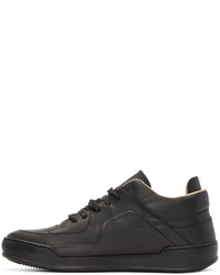 schwarze Leder niedrige Sneakers von Maison Margiela