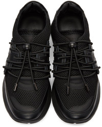 schwarze Leder niedrige Sneakers von Marcelo Burlon County of Milan