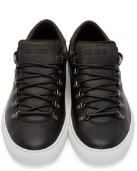 schwarze Leder niedrige Sneakers von Diemme