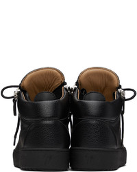 schwarze Leder niedrige Sneakers von Giuseppe Zanotti