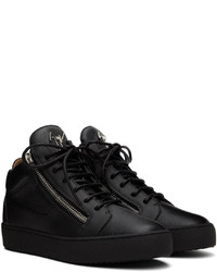 schwarze Leder niedrige Sneakers von Giuseppe Zanotti