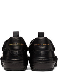 schwarze Leder niedrige Sneakers von Officine Creative