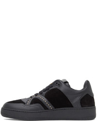 schwarze Leder niedrige Sneakers von Human Recreational Services