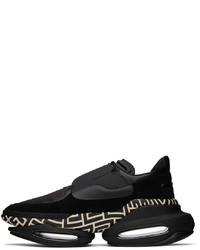 schwarze Leder niedrige Sneakers von Balmain