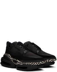 schwarze Leder niedrige Sneakers von Balmain