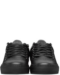 schwarze Leder niedrige Sneakers von Filling Pieces