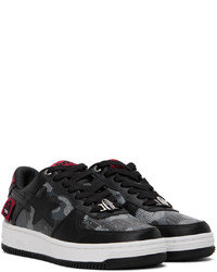 schwarze Leder niedrige Sneakers von Hugo