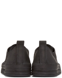 schwarze Leder niedrige Sneakers von Ann Demeulemeester