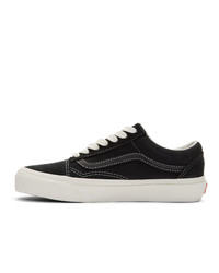 schwarze Leder niedrige Sneakers von Vans