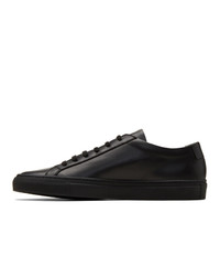 schwarze Leder niedrige Sneakers von Common Projects