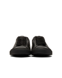 schwarze Leder niedrige Sneakers von Woman by Common Projects
