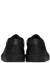 schwarze Leder niedrige Sneakers von Common Projects