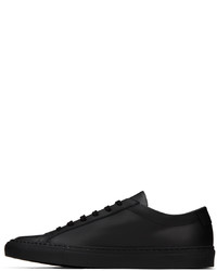 schwarze Leder niedrige Sneakers von Common Projects