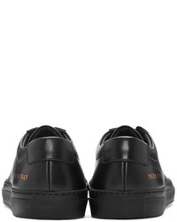 schwarze Leder niedrige Sneakers von Common Projects