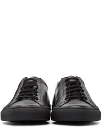 schwarze Leder niedrige Sneakers von Common Projects