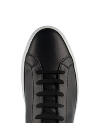 schwarze Leder niedrige Sneakers von Common Projects