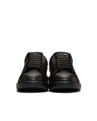 schwarze Leder niedrige Sneakers von Alexander McQueen