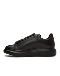 schwarze Leder niedrige Sneakers von Alexander McQueen