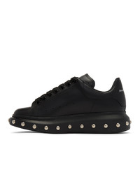 schwarze Leder niedrige Sneakers von Alexander McQueen