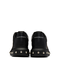 schwarze Leder niedrige Sneakers von Alexander McQueen