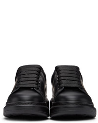 schwarze Leder niedrige Sneakers von Alexander McQueen