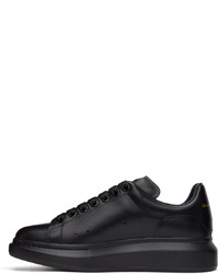 schwarze Leder niedrige Sneakers von Alexander McQueen