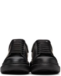 schwarze Leder niedrige Sneakers von Alexander McQueen