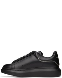 schwarze Leder niedrige Sneakers von Alexander McQueen