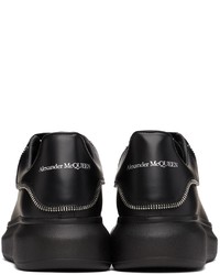 schwarze Leder niedrige Sneakers von Alexander McQueen