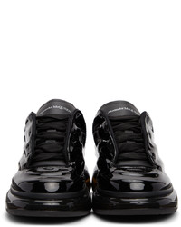 schwarze Leder niedrige Sneakers von Alexander McQueen