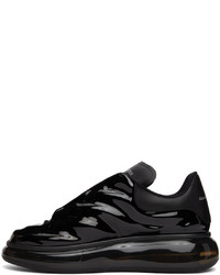 schwarze Leder niedrige Sneakers von Alexander McQueen