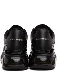 schwarze Leder niedrige Sneakers von Alexander McQueen