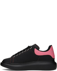 schwarze Leder niedrige Sneakers von Alexander McQueen